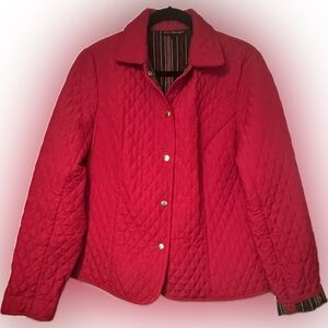 Briggs NY Size Large Red Quilted Women's Jacket